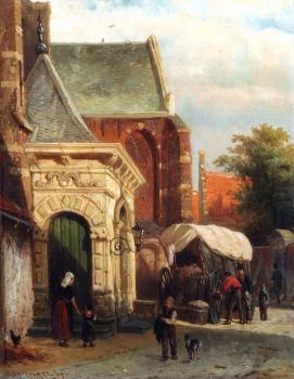 科內利斯 斯普林格 A View Of The South Entrance Of The St Pancras Church Enkhuizen 科內利斯 斯普林格 A View Of The South Entrance Of The St Pancras Church Enkhuizen